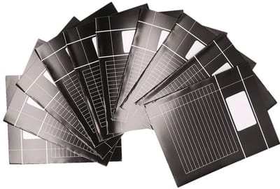 Voordeelpakket 40x stuks school schriften zwart A5 lijntjes | 70 grams papier - Met kantlijn - Zwart - Lijn - 80 bladzijden - 40X stuks