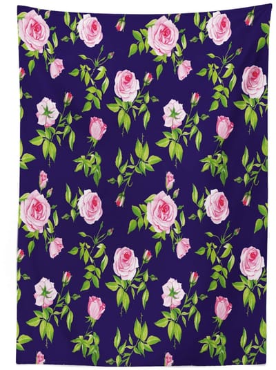 ABAKUHAUS Tafelkleed tc_45055_140x240_de – Satijnmix, Indigo Groen Roze, Binnen/buiten