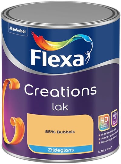 Flexa - Creations Lak Zijdeglans - 85% Bubbels - Mengverf - 750 Ml