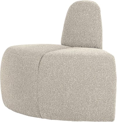 WOOOD Mojo Eetbank Hoek Rond Rugleuning - Bouclé - Beige Melange
