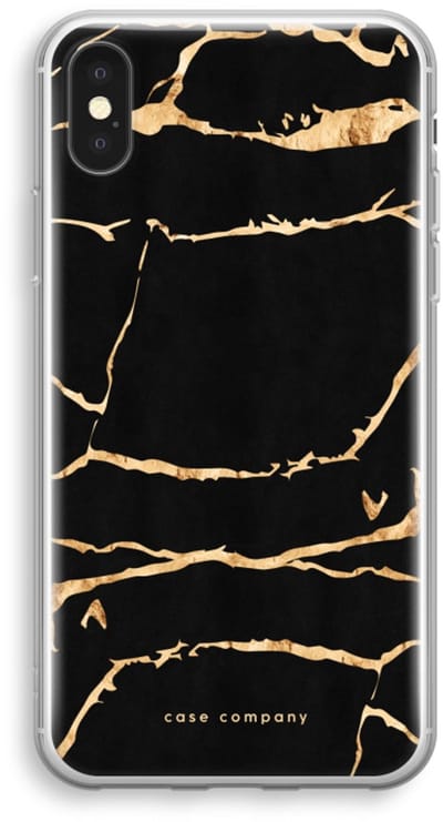 Case Company® - Hoesje geschikt voor iPhone XS hoesje - Gouden marmer - Soft Cover Telefoonhoesje - Bescherming aan alle Kanten en Schermrand