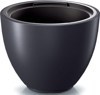 Prosperplast Plantenpot Sevilla - buiten/binnen - kunststof - antraciet - D39 x H30 cm - bloempot met binnenpot