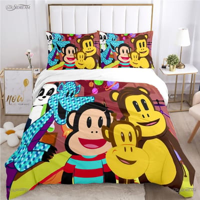 Schattige P-Paul F-Frank Cartoon Anime Dekbedovertrek Grappige Kawaii Beddengoed Set Zachte Dekbedhoes En Kussenslopen Enkel/Dubbel/Queen/King AU Queen(210*210cm)3pcs