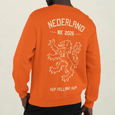 Oranje Trui Nederland WK 2026 Leeuw – Hup Holland Hup Backprint XS
