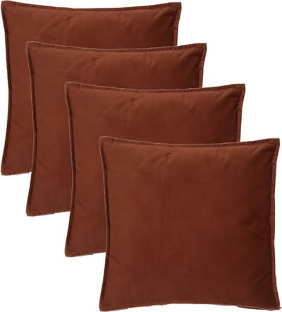Atmosphera Bank/sierkussens huiskamer Sophia - 4x stuks - 52 x 52 cm - Terracotta - polyester - met rits