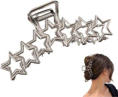 Grote Zilveren Haarspeld Klem - Metalen Haarklauw voor Dik en Fijn Haar - Stijlvolle Haaraccessoire