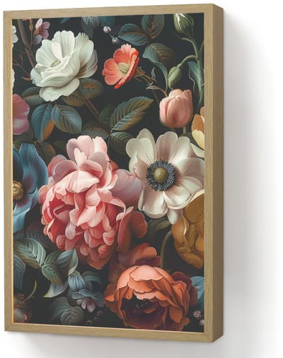 Wandlamp 40x60 cm - Oplaadbaar - Vintage - Kleurrijk - Bloemen - Modern - Wandlampen binnen woonkamer - Slaapkamer lamp - Decoratieve nachtlamp - Vloerlamp draadloos