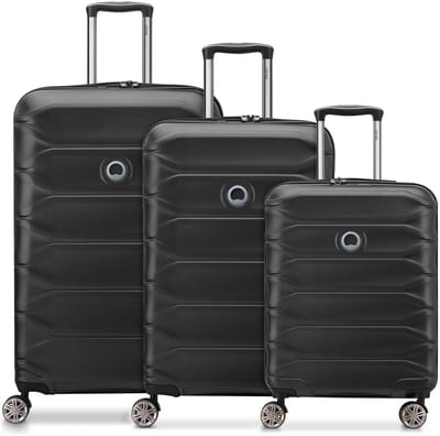 Delsey Paris Meteor 4 wielen Kofferset 3-delig met uitbreidingsplooi - Harde bagage - TSA slot - deep black