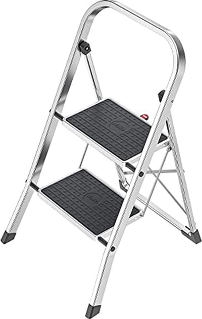 Aluminium Opstapladder met Antislipmatten - Lichtgewicht en Gemakkelijk op te Bergen - Tot 150 kg