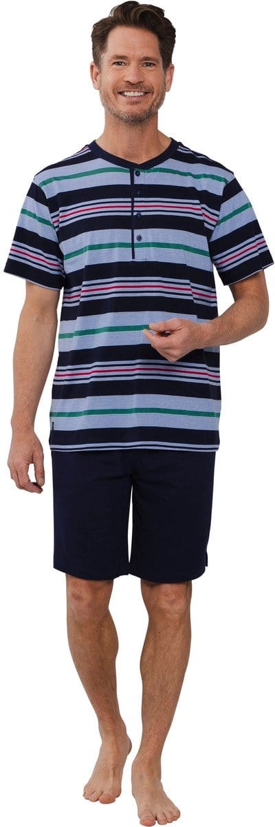 Pastunette Shortama Easy Stripes - Katoen - Gestreept - Blauw - Maat 3XL