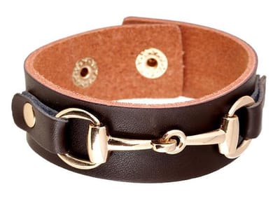 Montebello Armband Kaori - Leer - 316L Staal - Stijgbeugel - 25mm - 19cm