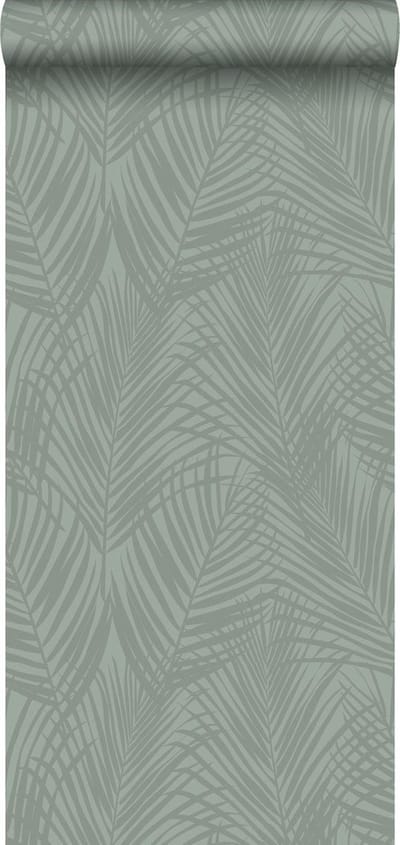 Origin Wallcoverings behang palmbladeren vergrijsd groen - 347709 - 0,53 x 10,05 m