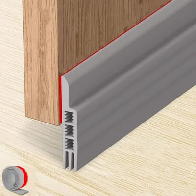 Nivard Tochtstrip - Tochthond - Windstopper - Deurborstel - Tochtband - Tochtstopper - Tochtkussen - Kussen Voor Deur - Draft Stopper - Grijs