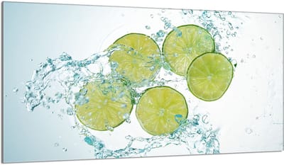 TMK ArtDeko - Limoen Glazen Kookplaatbeschermer - 90x52 cm - UV Print - Antibacterieel