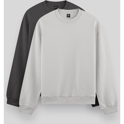 Heren Effen Rundhals Sweatshirt