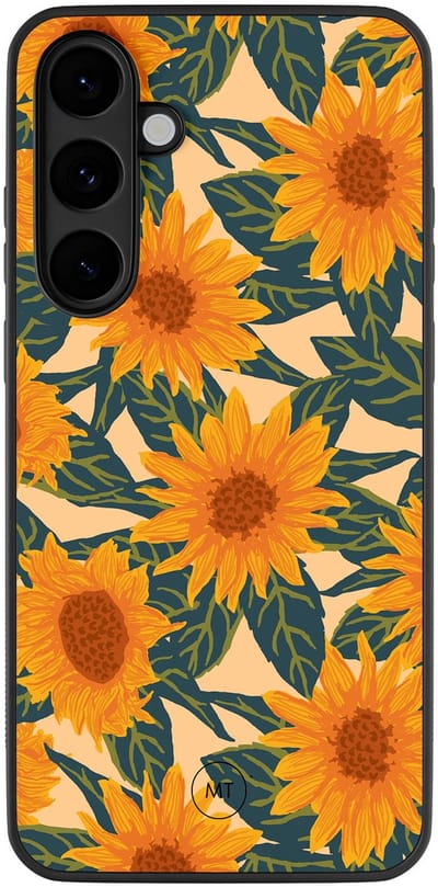 Hoesje geschikt voor Samsung Galaxy S25 FE - Zonnebloemen - TPU Hard Case Backcover - Multi - Mooie Telefoonhoesjes