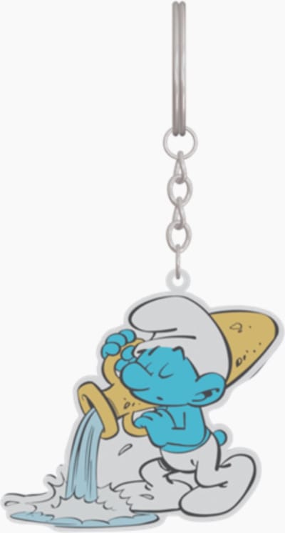 sleutelhanger Waterman smurf - Metaal - 6 cm