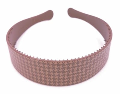 Haarsoires Haarband Diadeem 3cm – Ruitprint – Kunststof – Bruin - Comfortabel voor Dames & Meisjes - Universele Maat