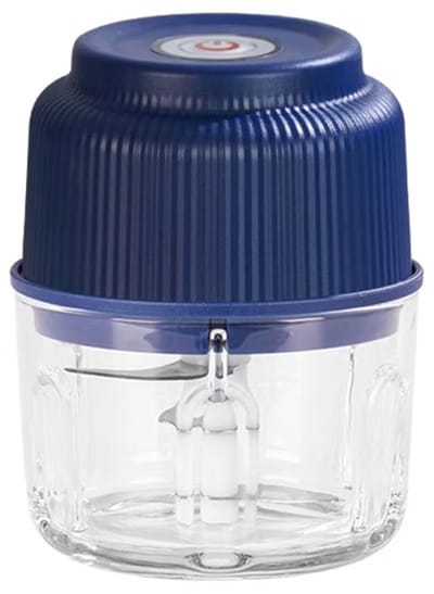 Elektrische knoflookpers - Voedingshakker - Type-C Oplaadbaar - 250ML - 304 RVS Mes - Blauw