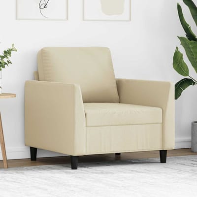 vidaXL Fauteuil 60 cm kunstleer crèmekleurig
