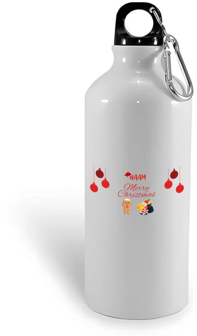 Hacebo® - Kerst merry christmas met eigen naam waterfles - Kerstmis - Kerst beker - winter - kerst - christmas - kerst cadeau - water fles - 400ML