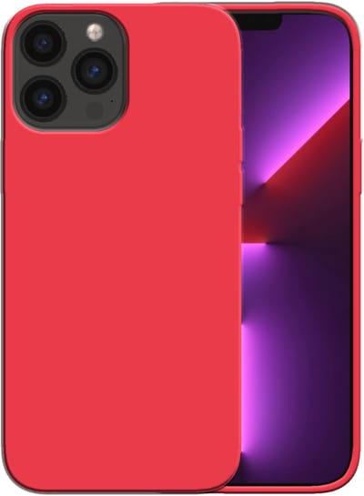 Smartphonica Siliconen hoesje voor iPhone 13 Pro Max case met zachte binnenkant - Rood geschikt voor iPhone 13 Pro Max