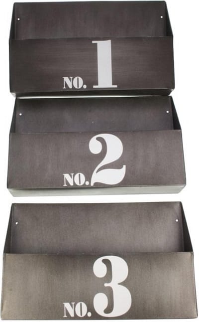 Vak metaal met cijfer s/3 30x5,5x19,5cm