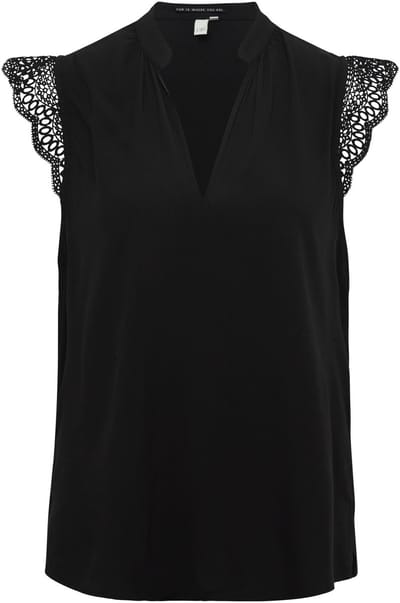 Blouse met kant bij de armsgat vrouw QS
