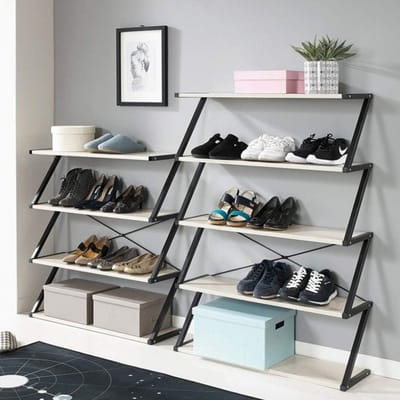 Schoenenrek 5 Lagen Metaal 75 x 30 x 90 cm – Stofdichte Schoenenkast Opbergrek voor Hal, Slaapkamer, Entree, Kast & Studentenkamer – Zwart – Multifunctioneel Schoenen Organizer – Mobili Bella