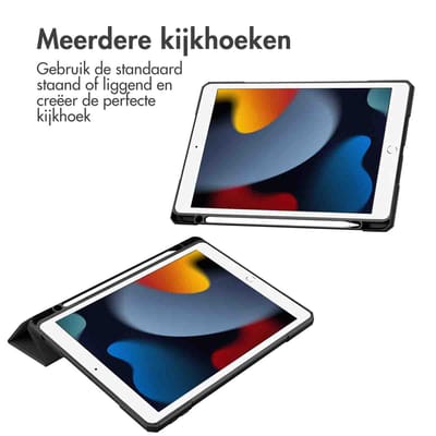 imoshion Tablet Hoes - Geschikt voor Apple iPad 9/8/7 10.2 inch (9e generatie 2021 / 8e generatie 2020 / 7e generatie 2019) - Trifold Hardcase Bookcase - Zwart