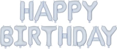 PartyDeco - Folieballon "Happy Birthday" Blauw - 340 cm