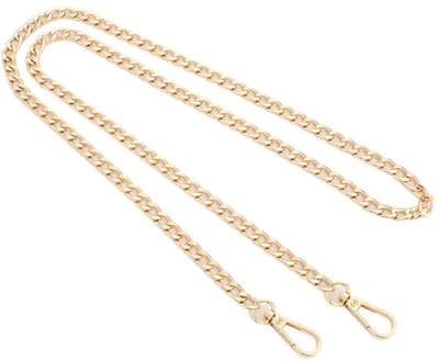 Dailygoods- Zakketting 110 cm - Metalen Ketting - Draagriem met Karabijnhaak - Schouderriem voor Dames - Lichtgoud/Zilver - Eenvoudig te Gebruiken - Tasriem