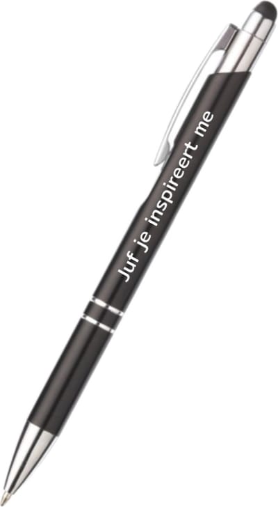 Akyol - juf je inspireert me pen - zwart - gegraveerd - Juf - lerares - juf - lerares - cadeau voor juf- afscheidscadeau leraar - kerst cadeau voor lerares -juffendag cadeau - juffendag - cadeau voor de leraar - met soft touch