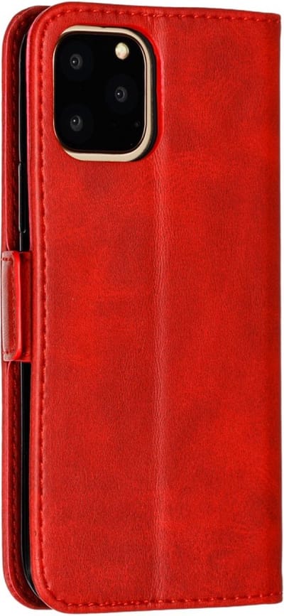 Peachy Leren Wallet Bookcase hoesje portemonnee geschikt voor iPhone 11 Pro - Rood