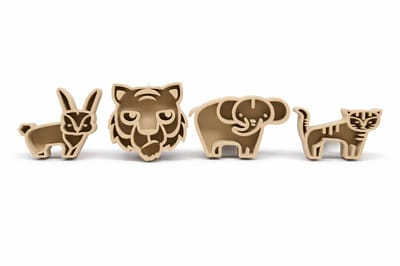 Zandvormpjes Dieren – Set van 4 – Voor Speelbak & Sensorisch Spel – Kinderspeelgoed – Beige
