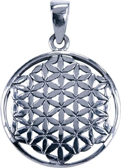 Zilveren Flower of life 27mm ketting hanger - 2