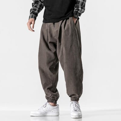 Nieuwe Zomer Japanse Retro Rechte Wijde Pijpen Sportbroek Losse Pofbroek Strikvoeten Casual Broek M gray