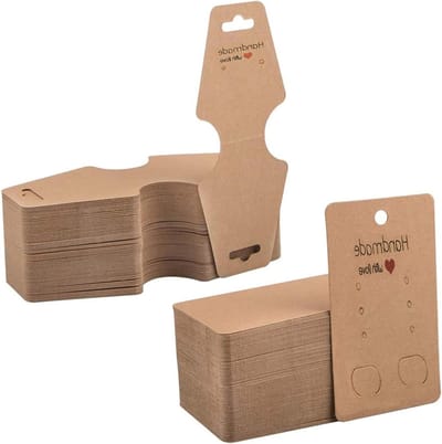 200 Stuks Displaykaarten voor Oorbellen en Kettingen - Kraft Papier Houders voor Sieraden, Armbanden en Hangtags
