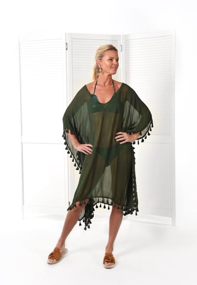 Donne del Sole - Kaftan Sole - Groen - kaki Groen - Strandtuniek