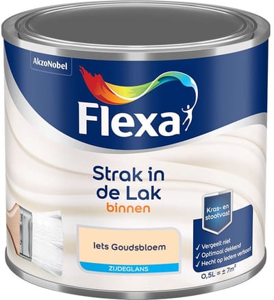 Flexa - Strak In De Lak Binnenlak Zijdeglans - Iets Goudsbloem - Mengverf - 500 Ml