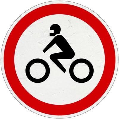 Gesloten voor motorfietsen bord - C11 | Sign Again materiaal | 10 cm
