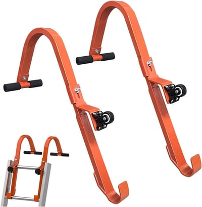 Ladderhaken voor Daken met Wielen en Stabiliserende Steunen, Universele Adapter voor Aluminium Ladders, Set van 2 voor Zware Daken