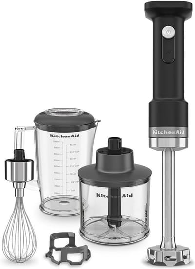 Draadloze Staafmixer - Keukenmixer Accessoires - Eten Bereiden - Afneembare Mixerarm - 1 Liter Pot - Mat Zwart