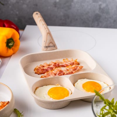 Klausberg 7829 - Pan voor Eieren - burgers - pannenkoeken - Creme - Anti-aanbakpan