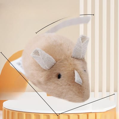 Simulation Électrique de Petite Souris Faisant des Sons Jouet pour Chat Bâtonnet à Taquiner pour Chat Jouet Auto-divertissant Outil Puzzle beige