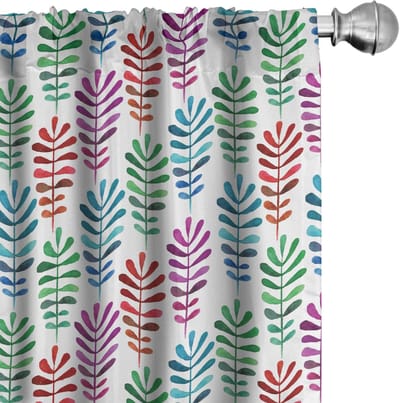 ABAKUHAUS Botanische Voorhangen – 2x75x175 cm – Microvezel