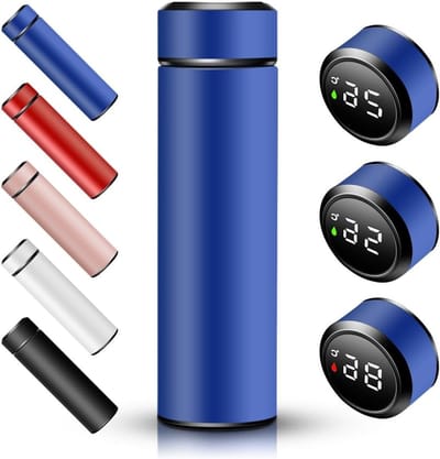 Vacuum Geïsoleerde Thermosfles 0.5 L met LED Temperatuurweergave, RVS, Lekvrij en BPA-vrij voor Thuis en Kantoor