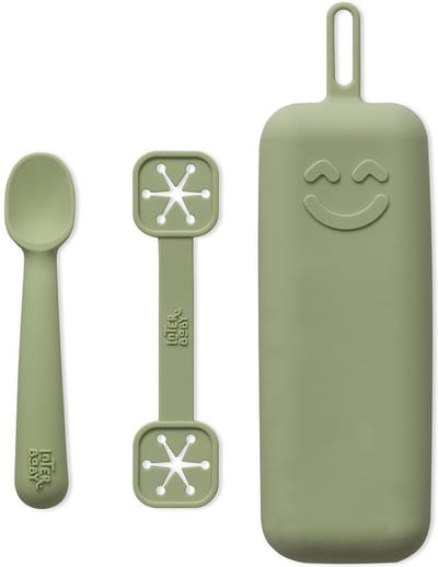 bestekhouderset - baby - bestek set - siliconen - eerste hapjes - baby cadeau - kraamcadeau - 3 delig
