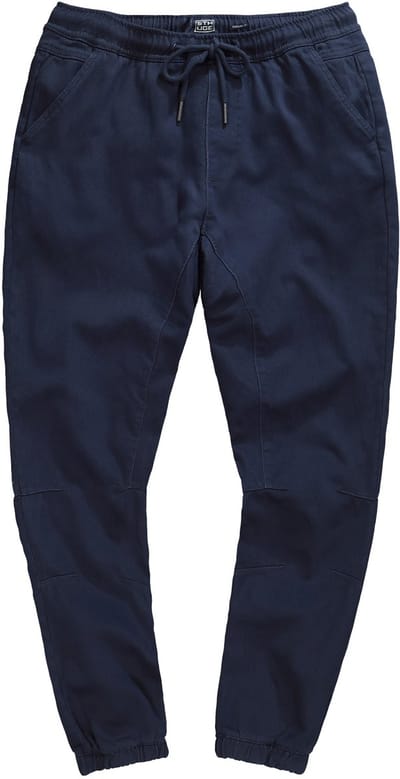 STHUGE - Heren - Broek elastische tailleband Modern Fit 3 zakken - Navy blauw - Maat L