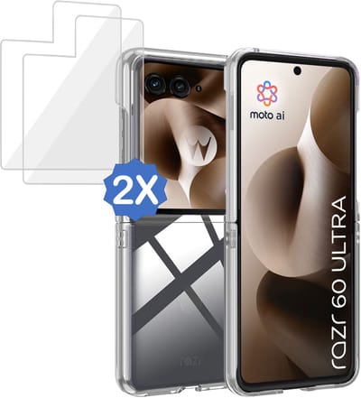 ChiGuard Hoesje & 2x Screenprotector geschikt voor Motorola Razr 60 Ultra Hoesje Screenprotector - Gehard Glas Cover + Shock Proof Case – Transparant